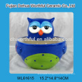 Owl storage box in ceramic with creative design